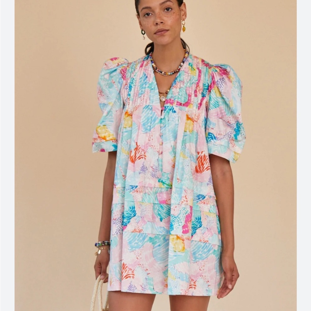 Hunter Bell Jenkins dress, painterly rainbow, size S